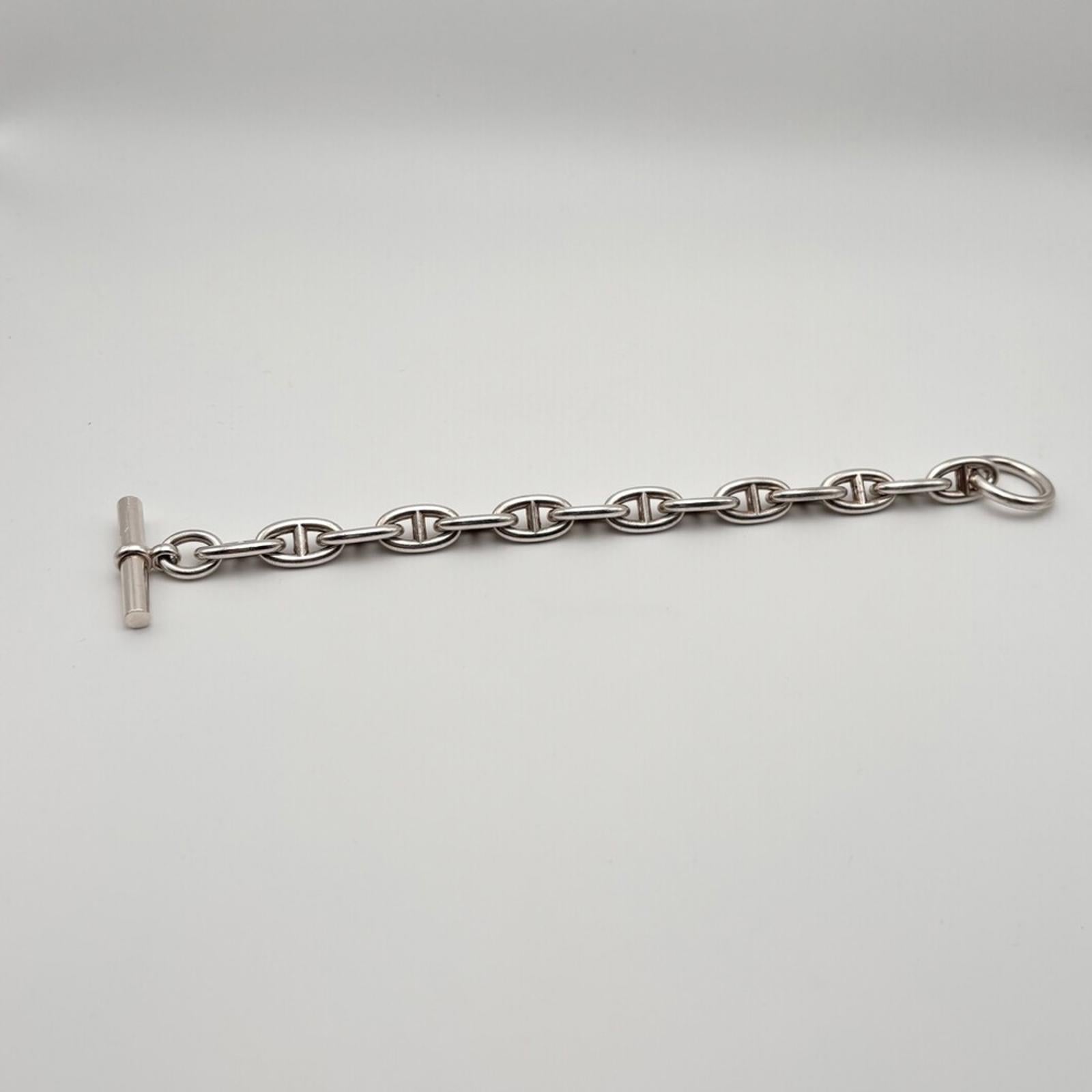 Hermès Chaine D’Ancre GM Sterling Silver Toggle Bracelet 925