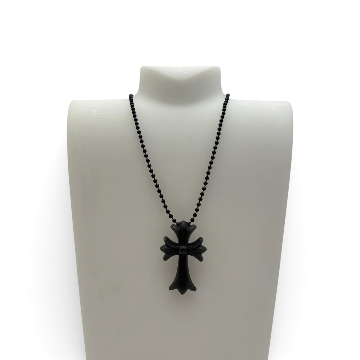 Chrome Hearts Tokyo 20th Anniversary Rubber CH Cross Necklace in Black
