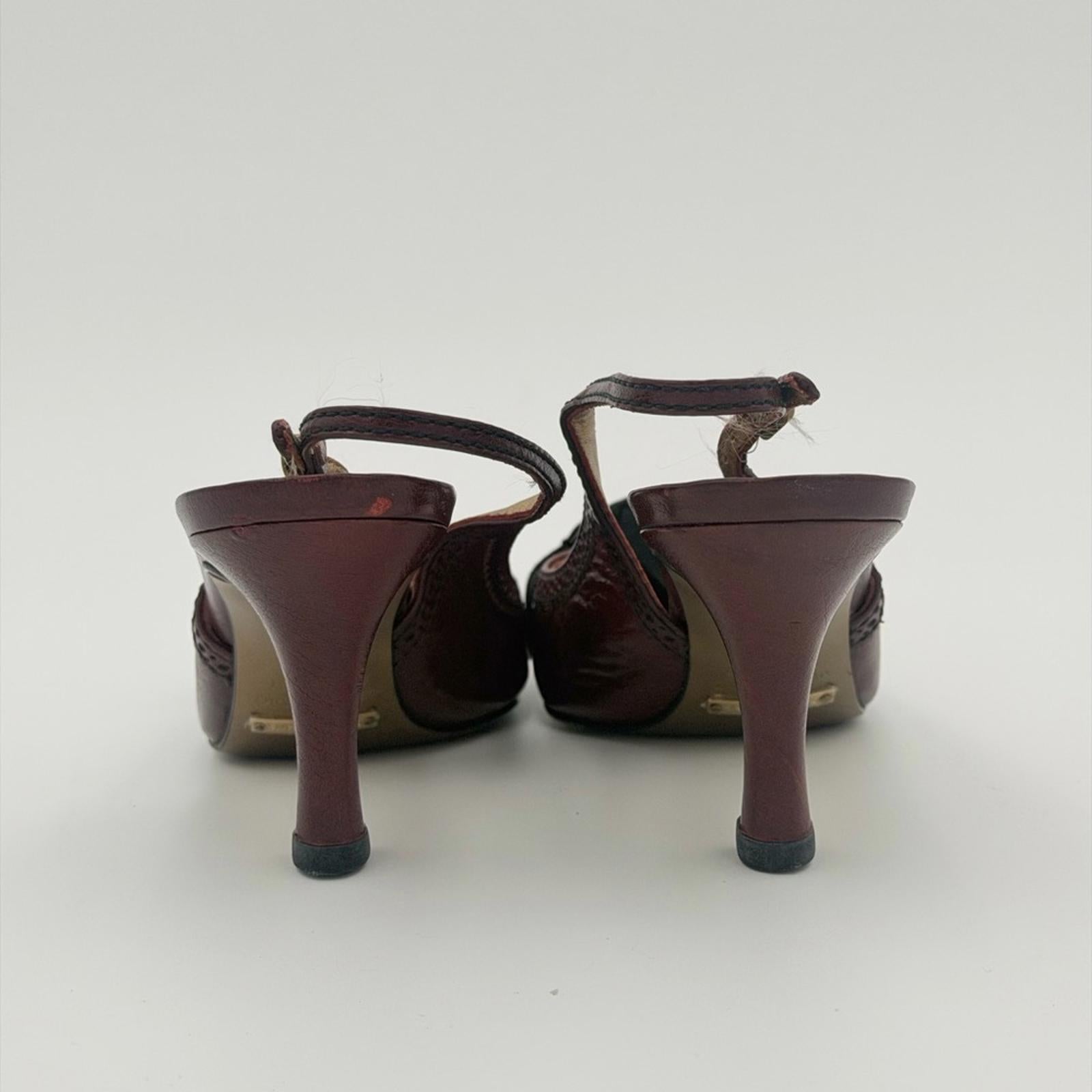 Dolce & Gabbana Burgundy Leather Slingback Heels – It 36