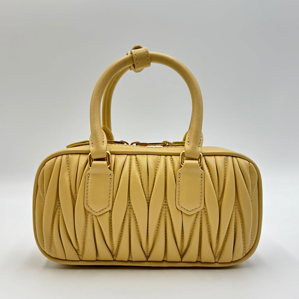 Miu Miu Arcadie Matelassé Nappa Leather Bag – Sand Beige