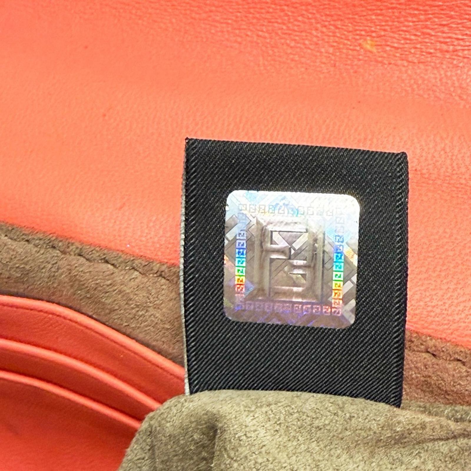 Fendi Mini Napa Baguette Crossbody Bag with Interwoven Strap