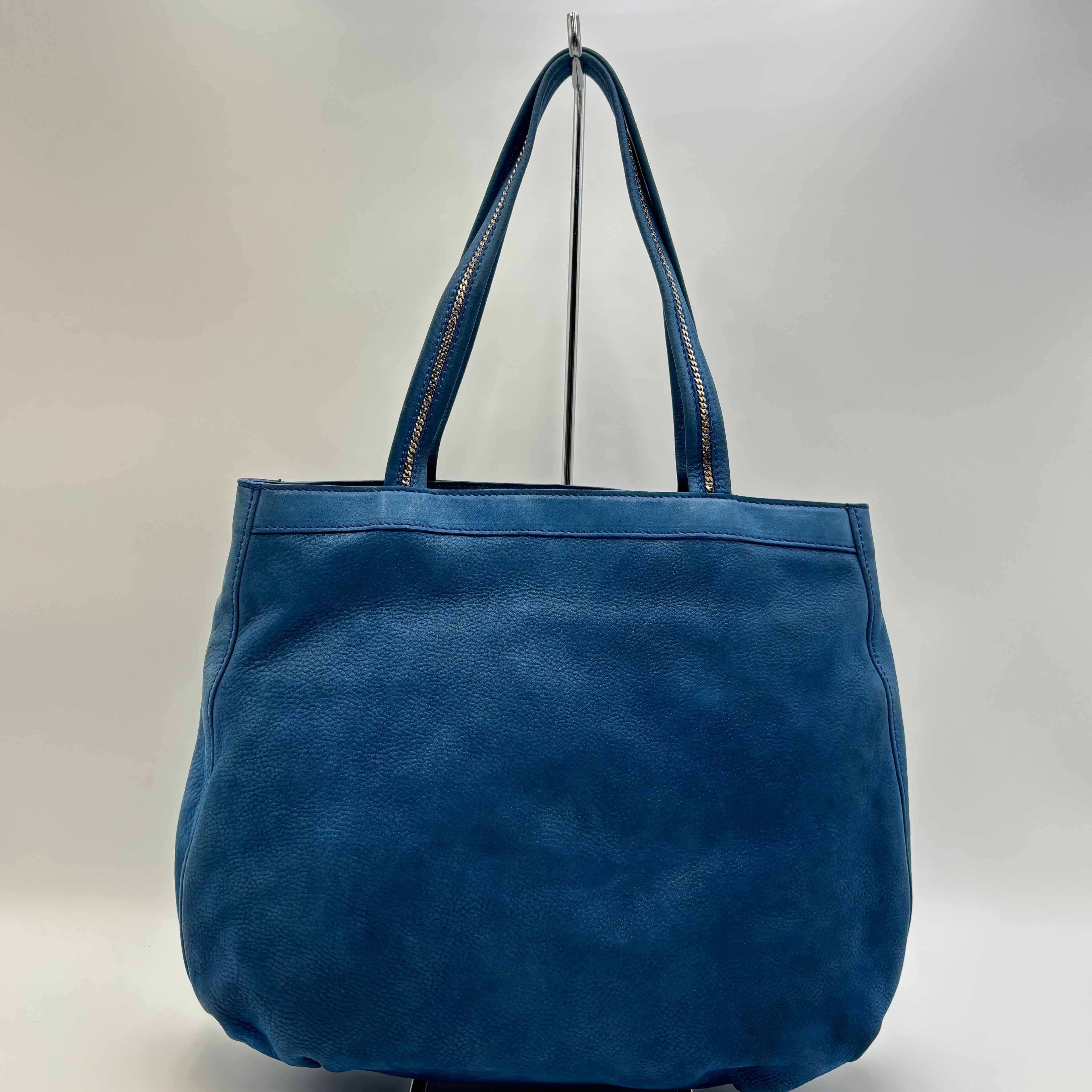 Fendi Blue Leather Forever Large Tote Shoulder Bag
