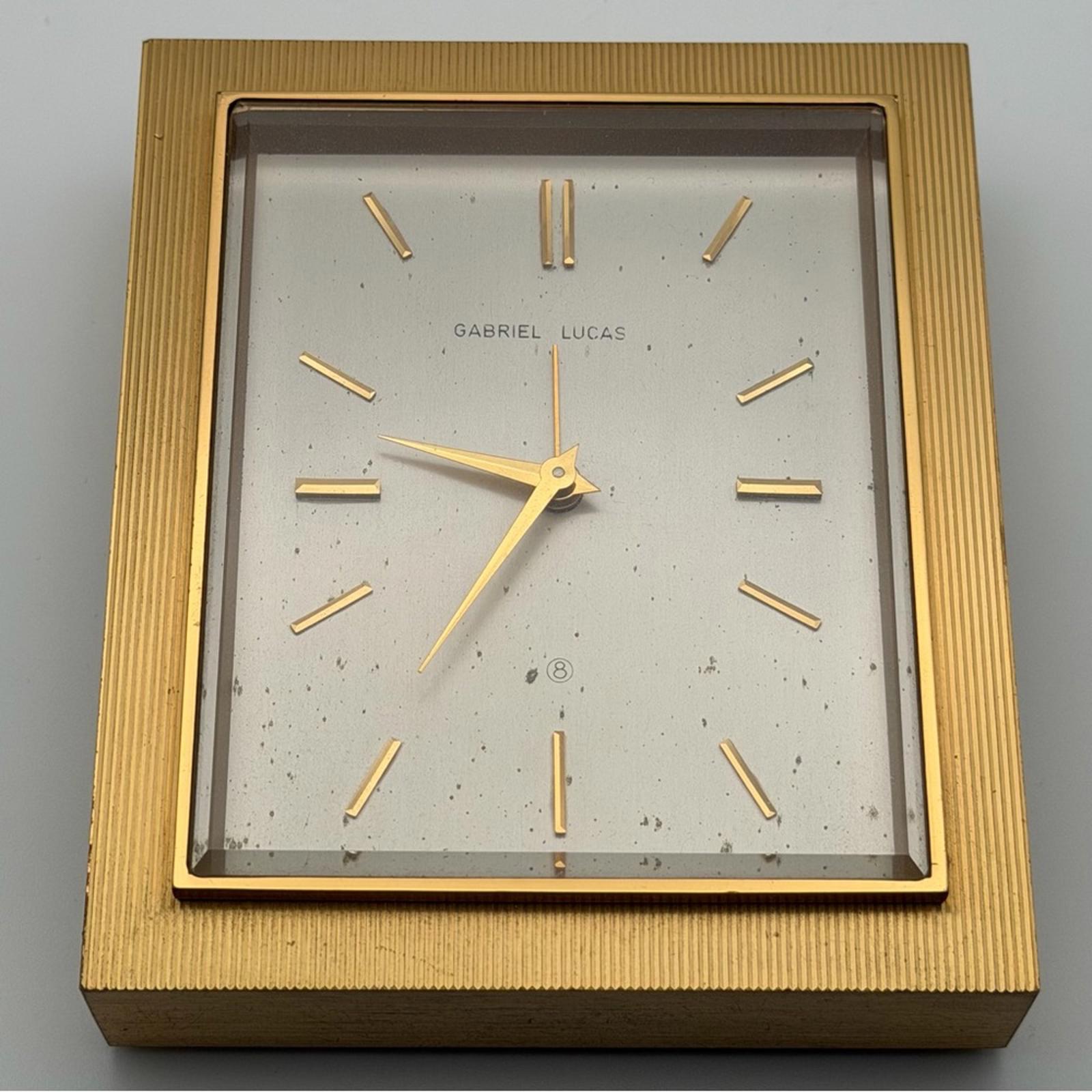 Gabriel Lucas Brass Desk Clock — Swiss Made