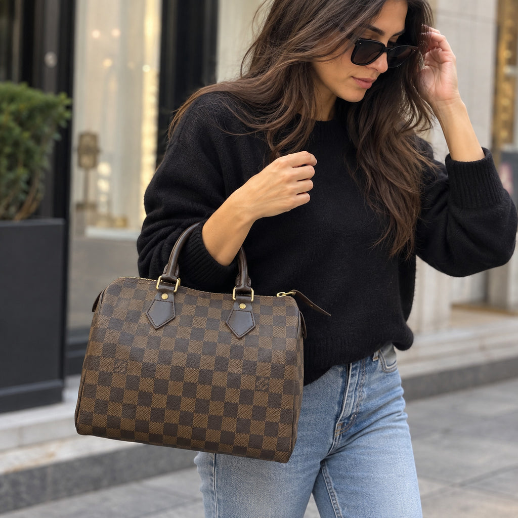Louis Vuitton Speedy 25 Damier Ebene Handbag 2011