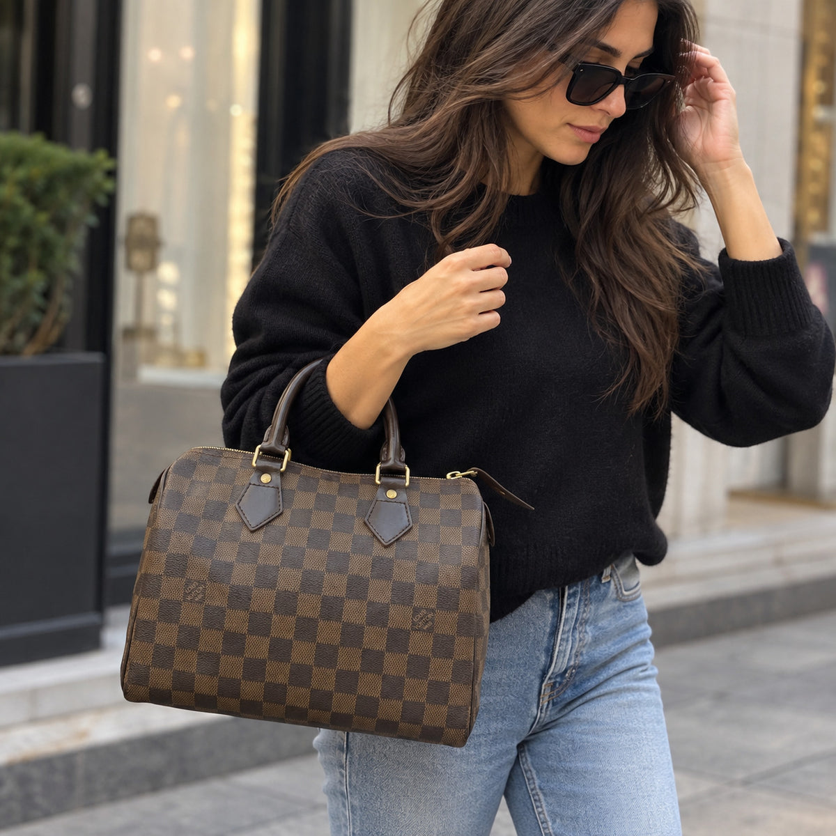 Louis Vuitton Speedy 25 Damier Ebene Handbag 2011