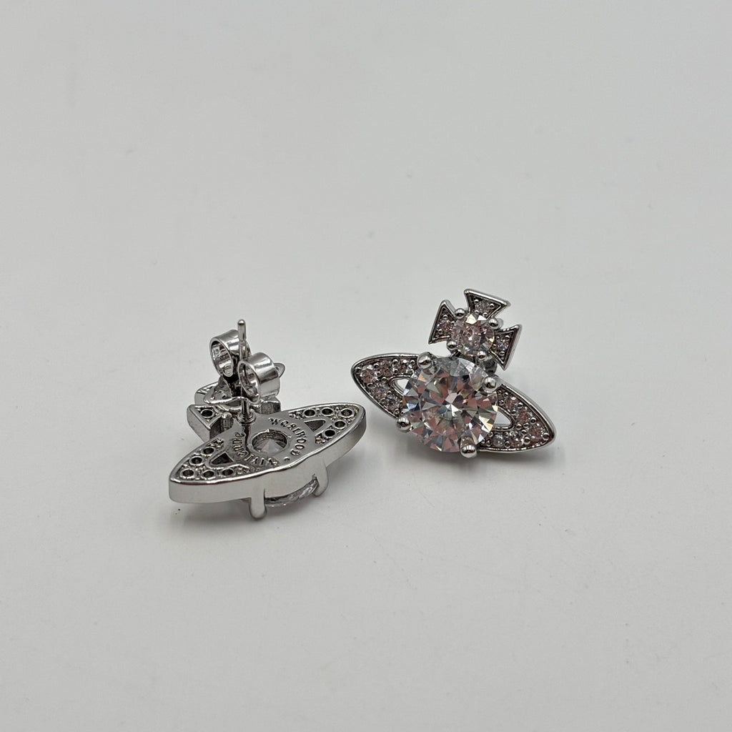 Vivienne Westwood Ismene Embellished Orb Stud Earrings – Silver