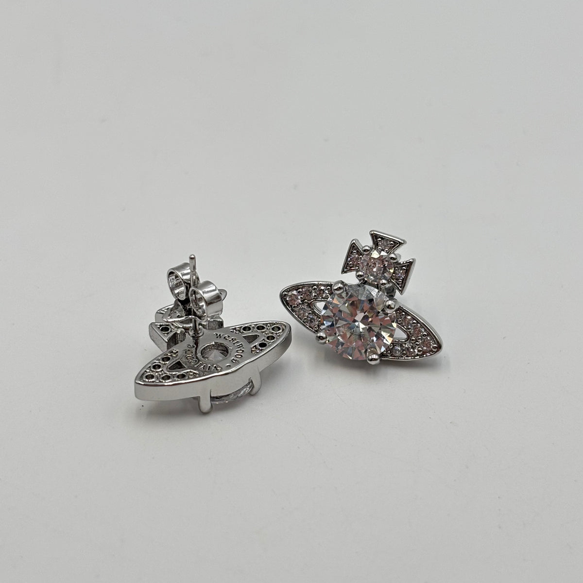 Vivienne Westwood Ismene Embellished Orb Stud Earrings – Silver