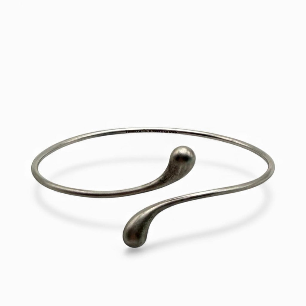 TIFFANY & CO. ELSA PERETTI TEARDROP OPEN BANGLE – STERLING SILVER 925