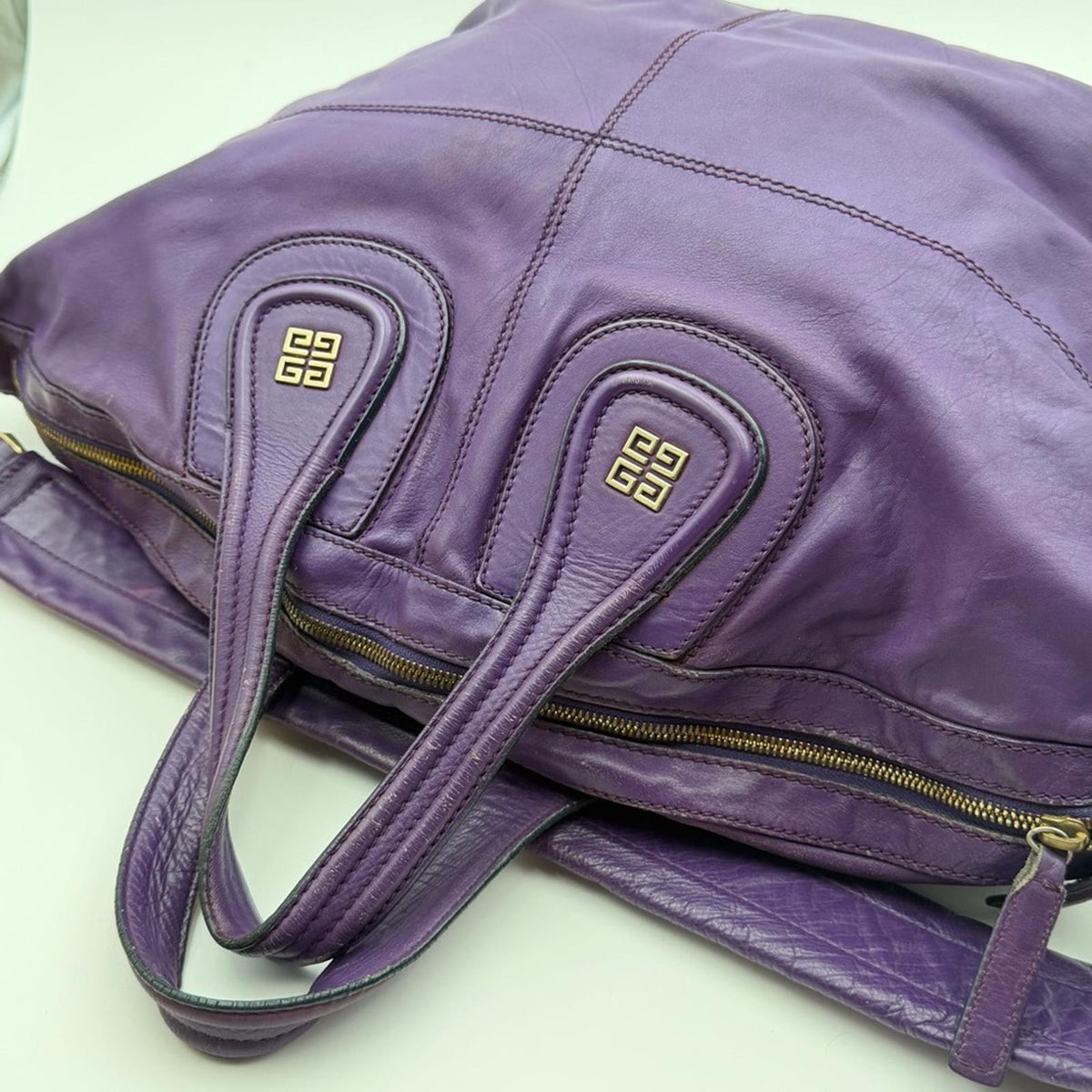 Givenchy Nightingale Leather Satchel Bag – Purple