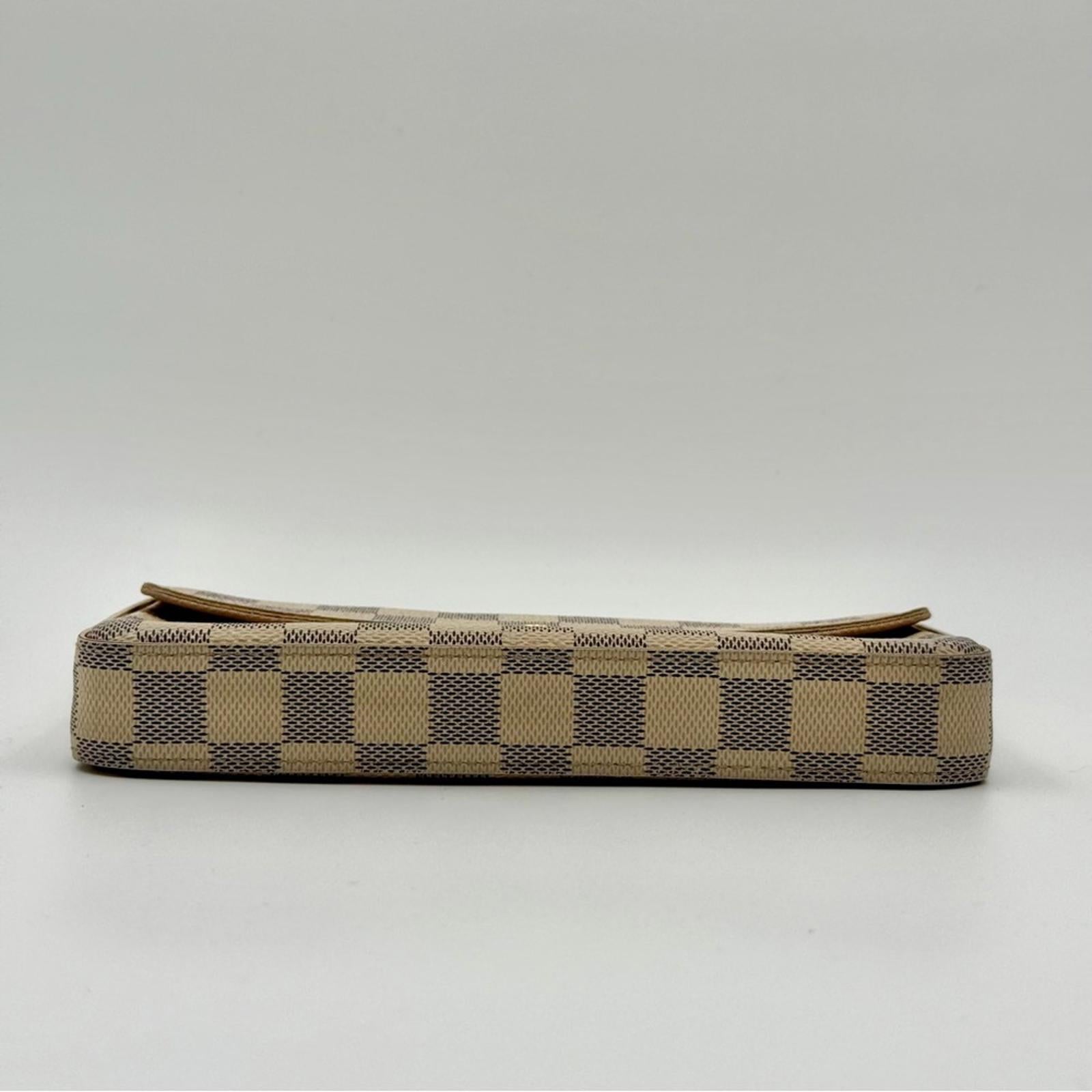 LOUIS VUITTON DAMIER AZUR FELICIE POCHETTE WALLET / CROSSBODY