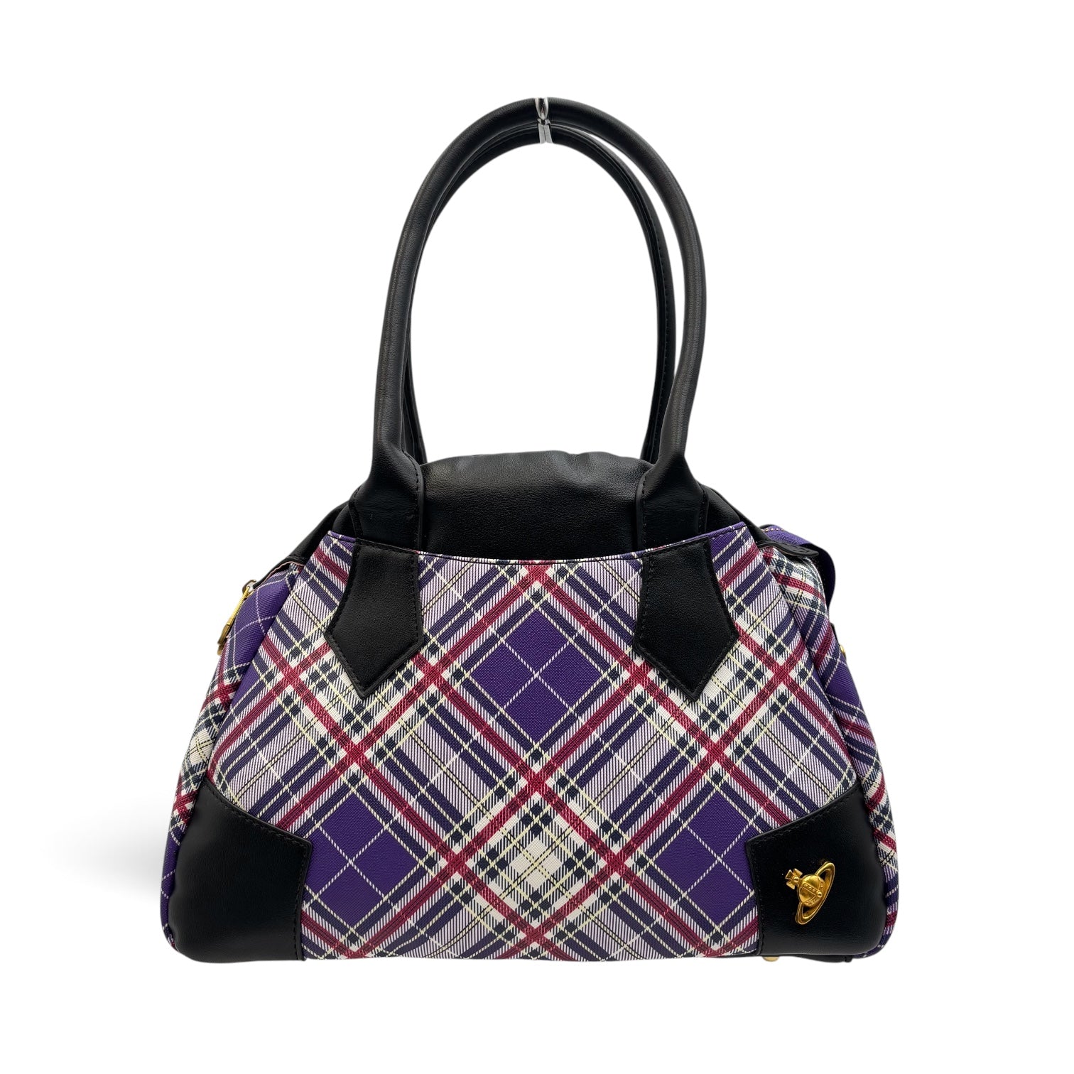 Vivienne Westwood Purple Tartan Orb Handbag