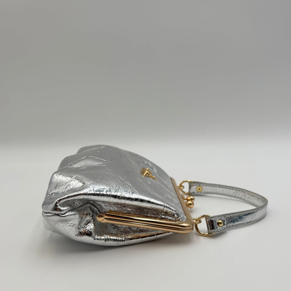 Vivienne Westwood Metallic Silver Granny Frame Bag