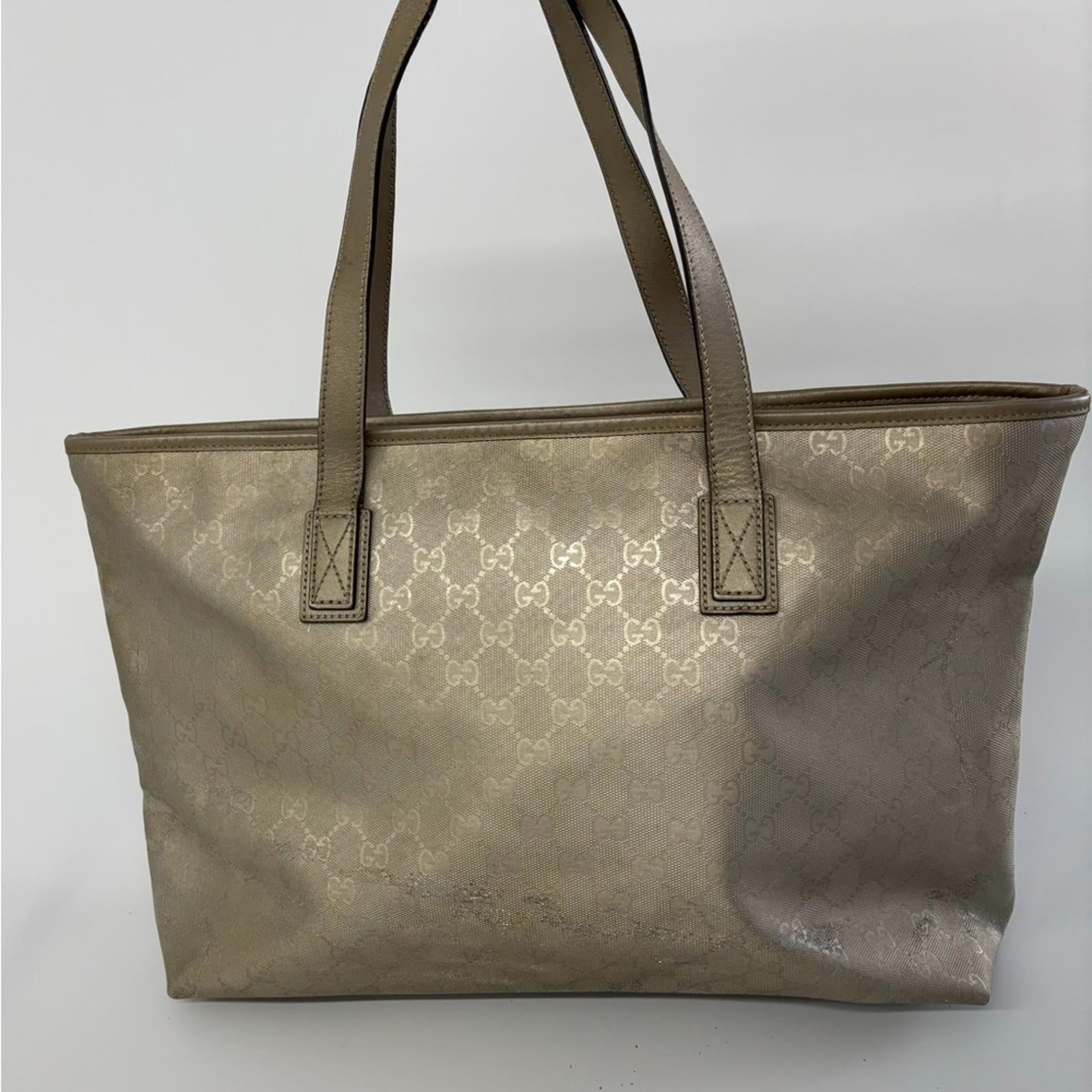 GUCCI GG CANVAS TOTE BAG CHAMPAGNE GOLD