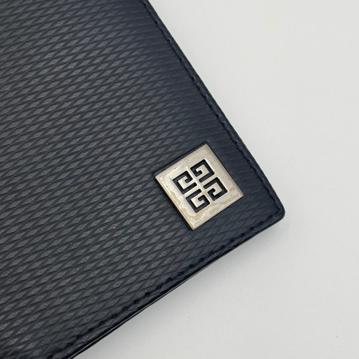 Givenchy Black Textured Long Wallet with Silver 4G Logo
