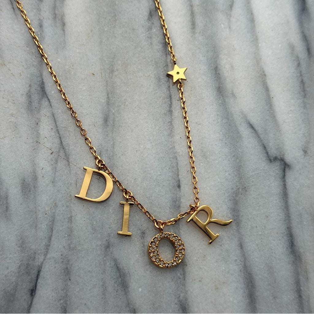 Dior Dio(R)Evolution Gold-Tone Crystal Letter Necklace