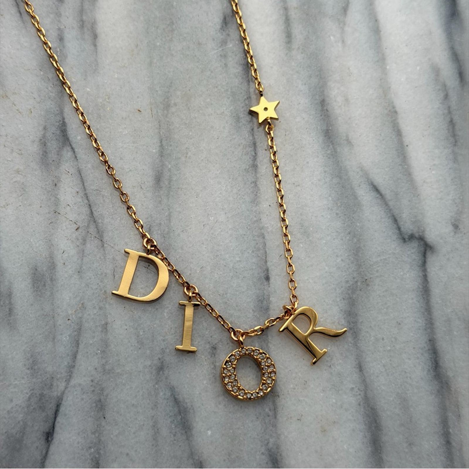 Dior Dio(R)Evolution Gold-Tone Crystal Letter Necklace