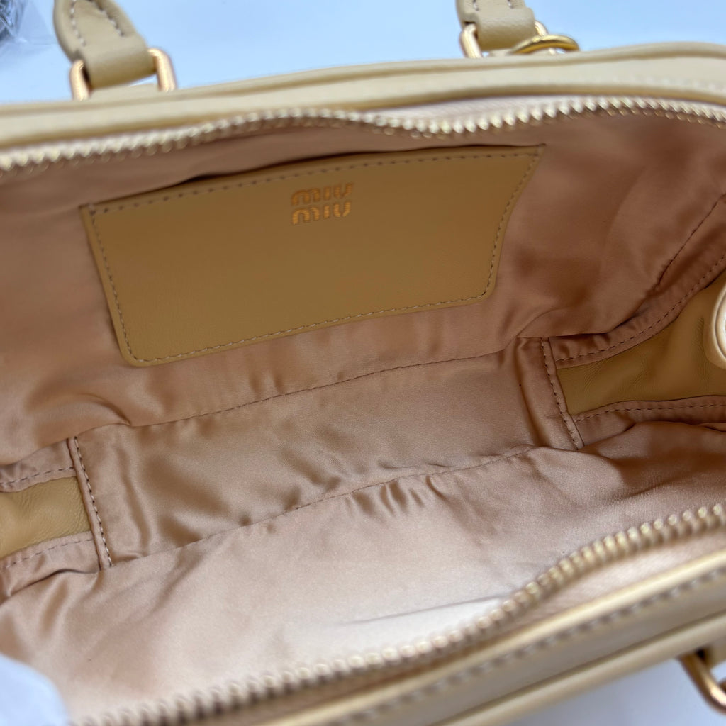 Miu Miu Arcadie Matelassé Nappa Leather Bag – Sand Beige