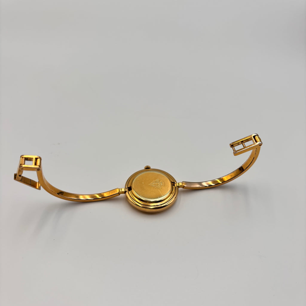 Gucci Gold Tone Interchangeable Bezel Bangle Watch Set