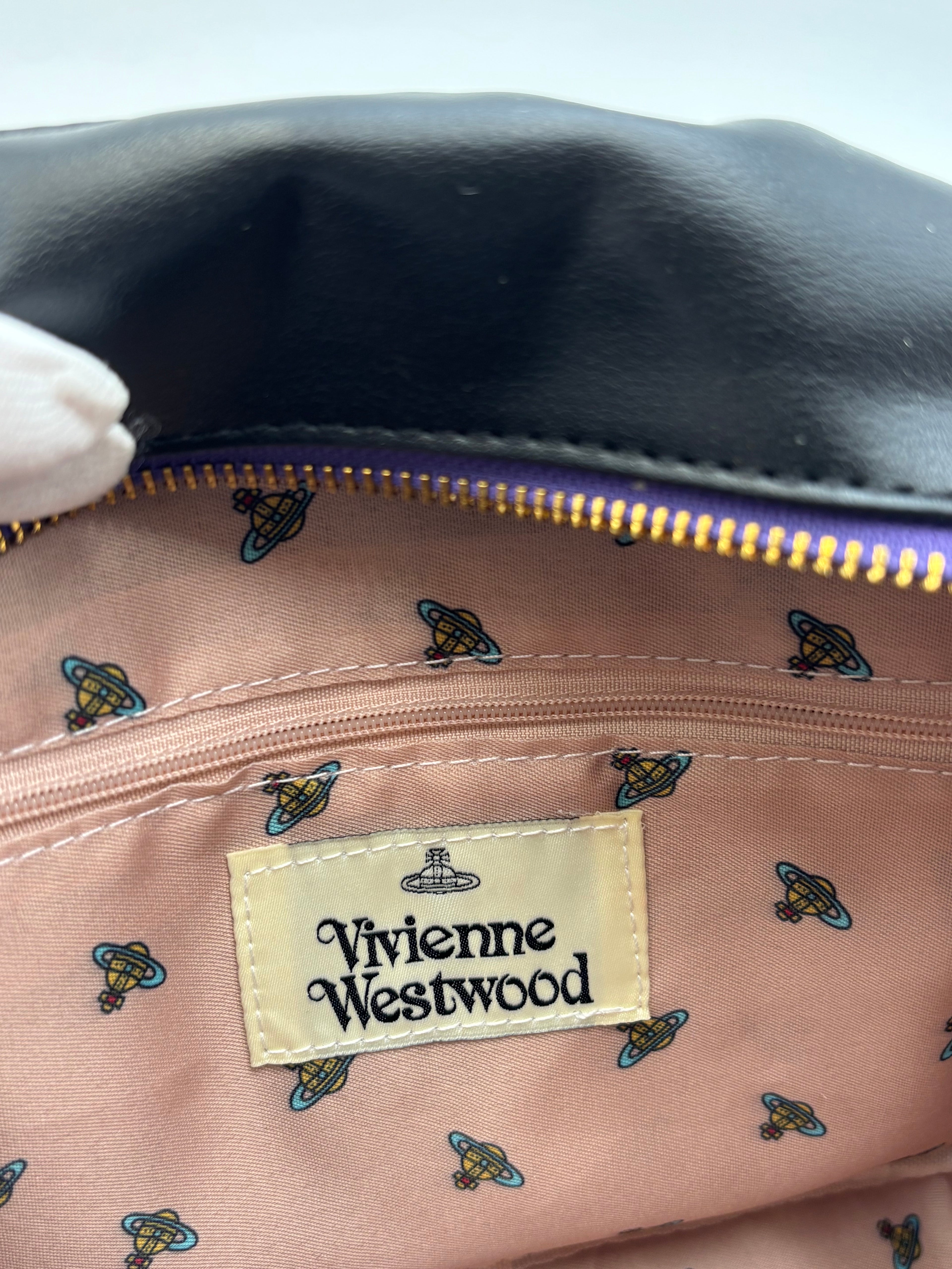 Vivienne Westwood Purple Tartan Orb Handbag