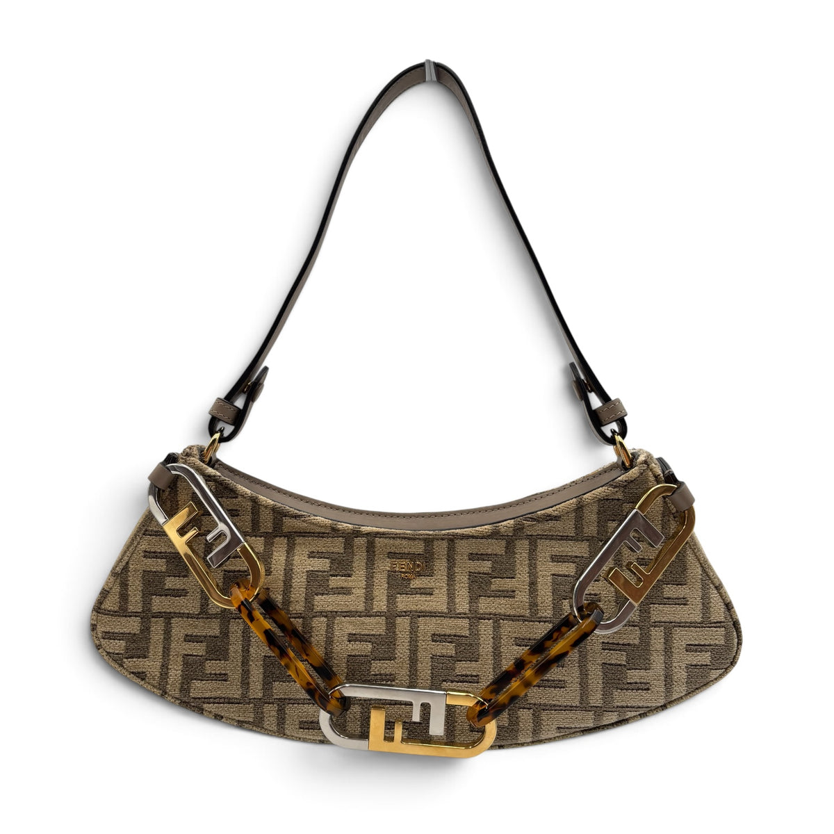 Fendi O’Lock Swing FF Chenille Shoulder Bag