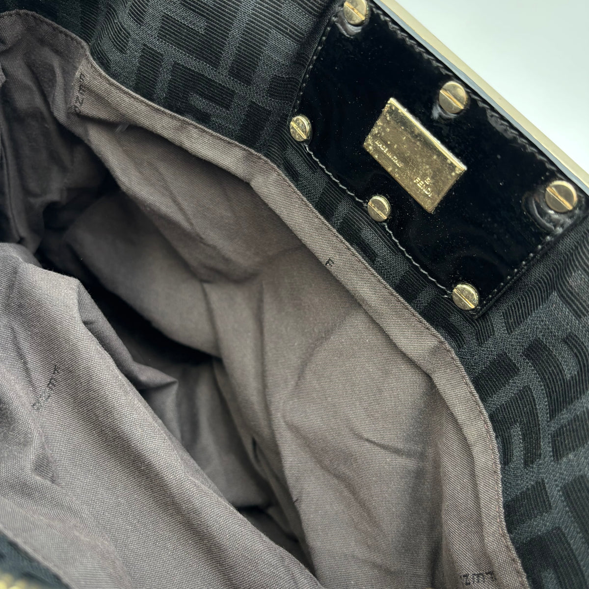 Fendi Zucca Mia Large Chain Shoulder Bag 2000s