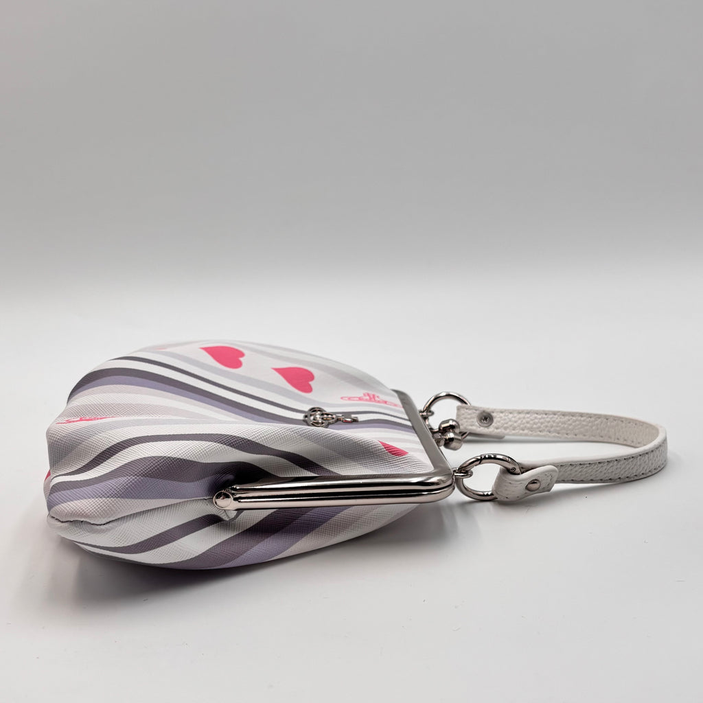 Vivienne Westwood Granny Frame Bag White Hearts Stripe Top Handle Crossbody