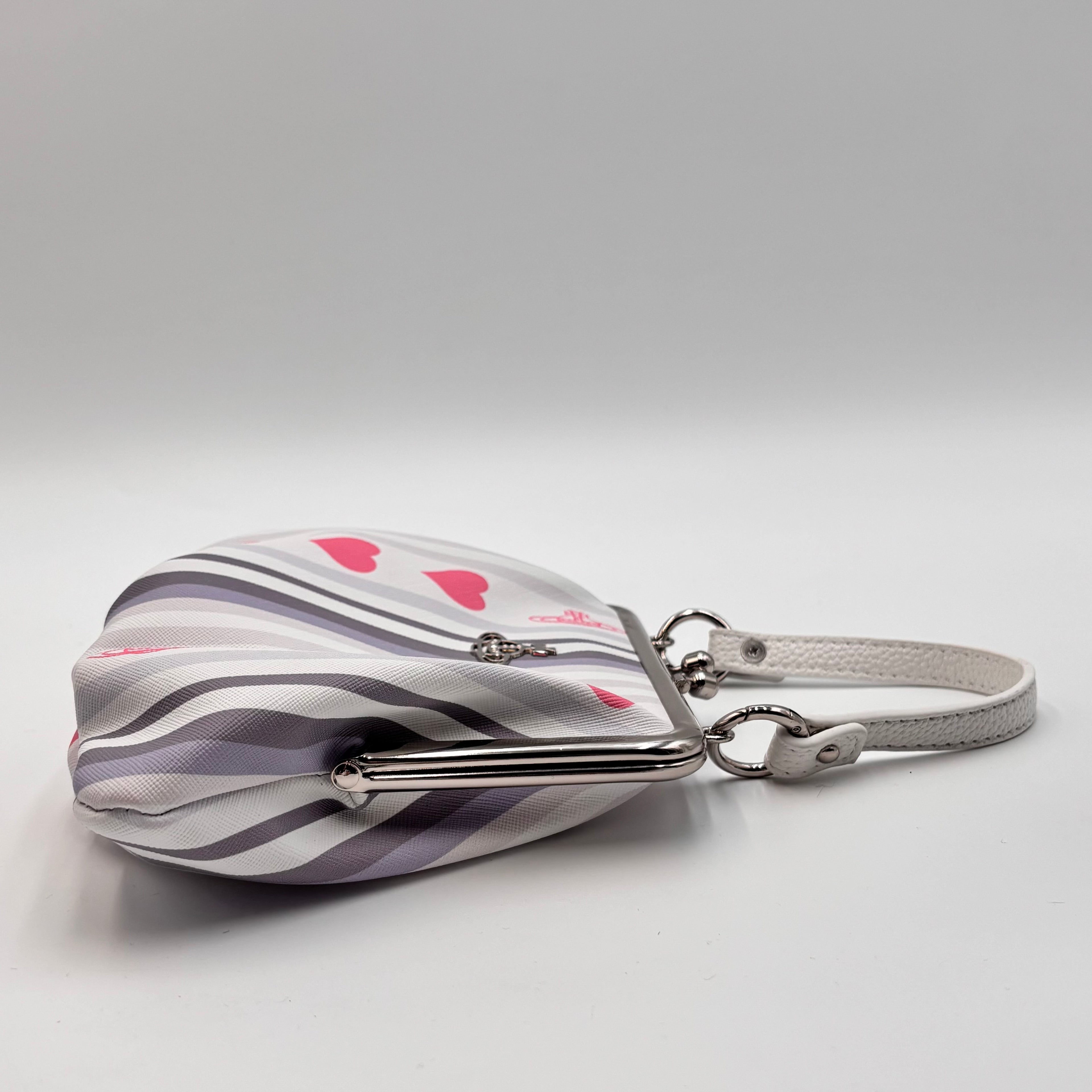 Vivienne Westwood Granny Frame Bag White Hearts Stripe Top Handle Crossbody