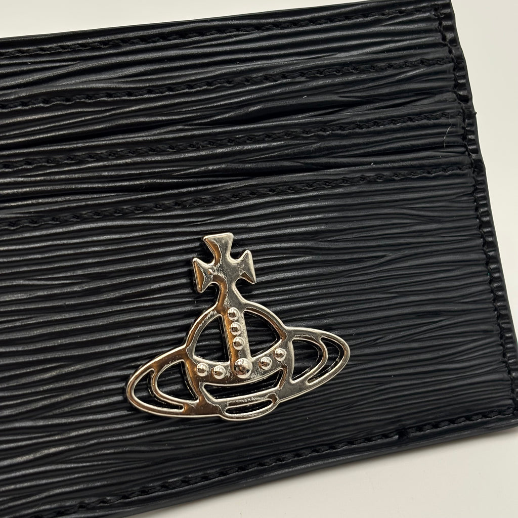 Vivienne Westwood Ribbed Thin Card Holder – Black