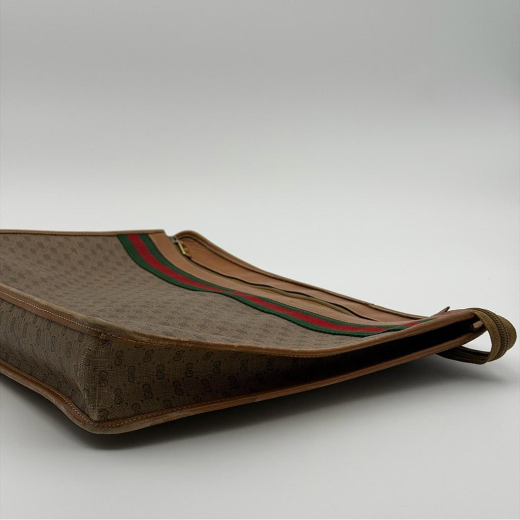 GUCCI VINTAGE GG CANVAS WEB PORTFOLIO CLUTCH