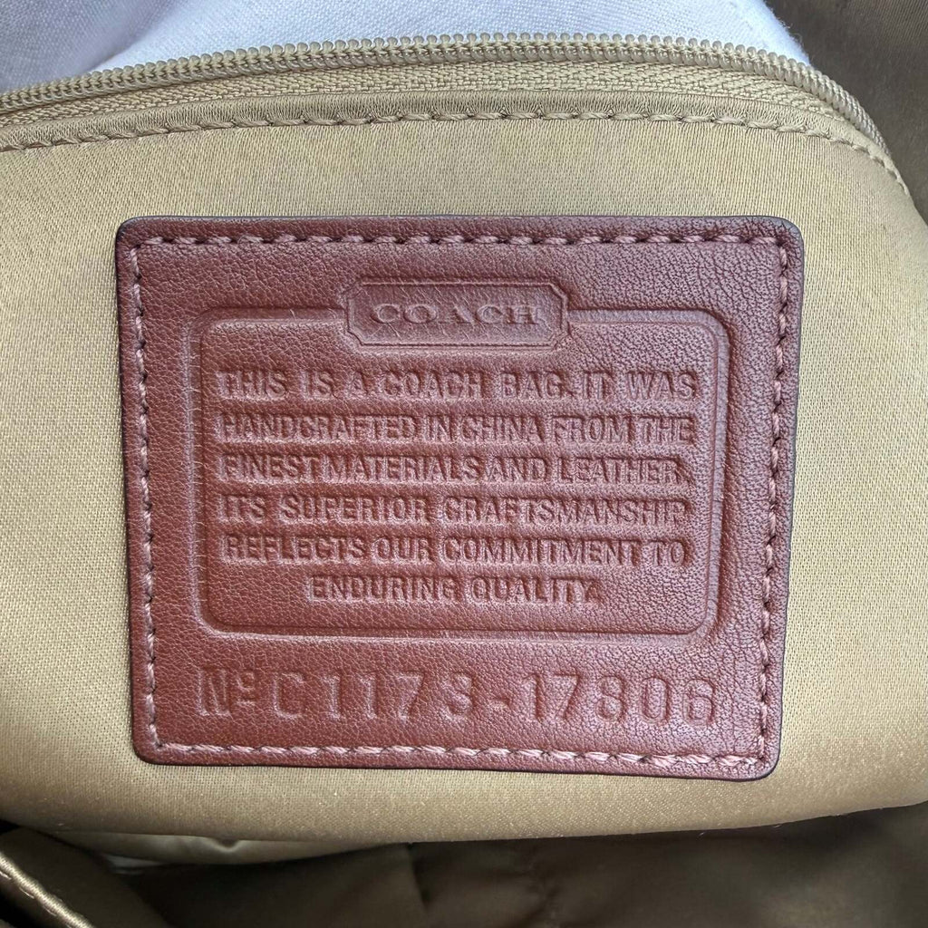 Coach Signature Jacquard Shoulder Tote Bag in Beige & Brown by Coach