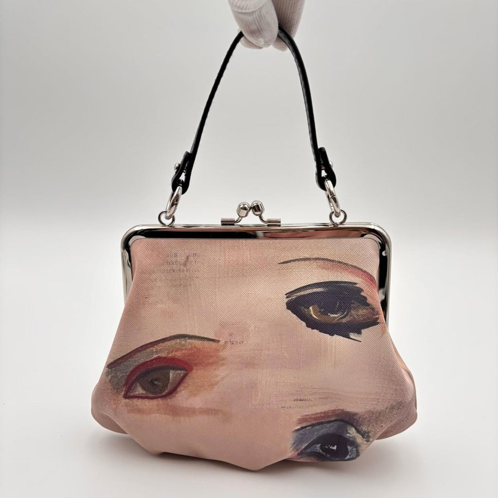 Vivienne Westwood Granny Bag Portrait Print Kiss Lock Clutch