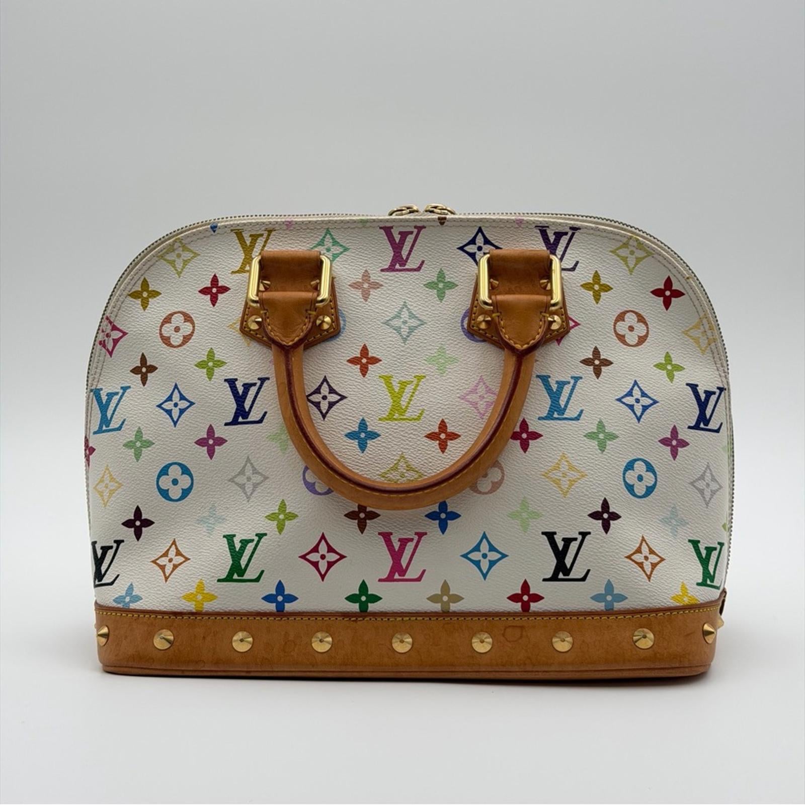 LOUIS VUITTON x MURAKAMI ALMA MULTICOLOR WHITE HANDBAG