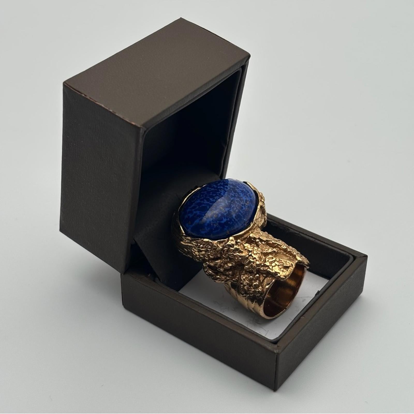 YVES SAINT LAURENT VINTAGE GOLD-PLATED SCULPTURAL STATEMENT RING