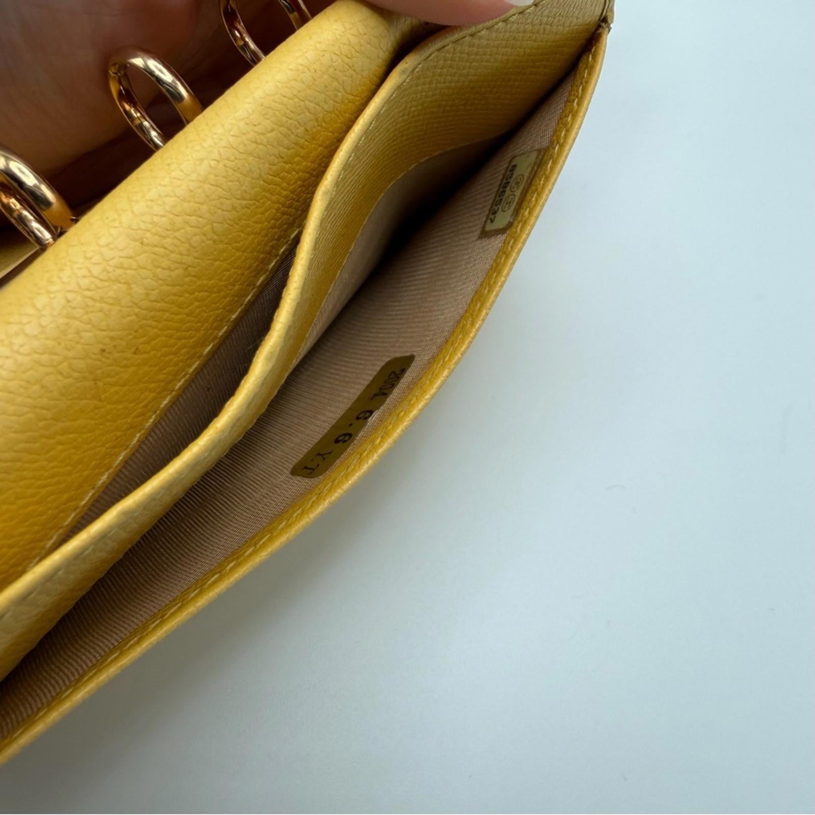 CHANEL VINTAGE YELLOW CAVIAR LEATHER ENAMEL CC AGENDA COVER — 2004 COLLECTION