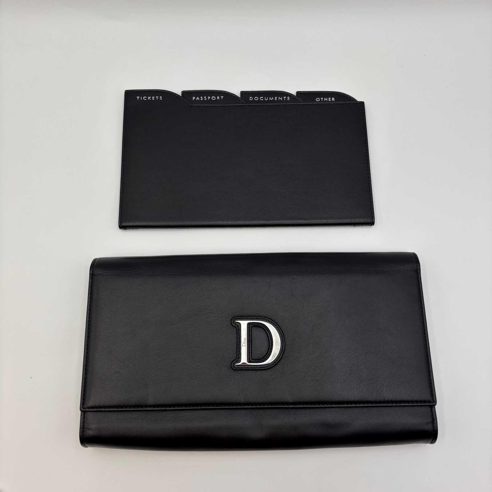 Christian Dior Vintage D Logo Travel Wallet/ Clutch