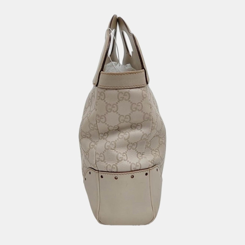 Gucci White Guccissima Punch Tote Bag