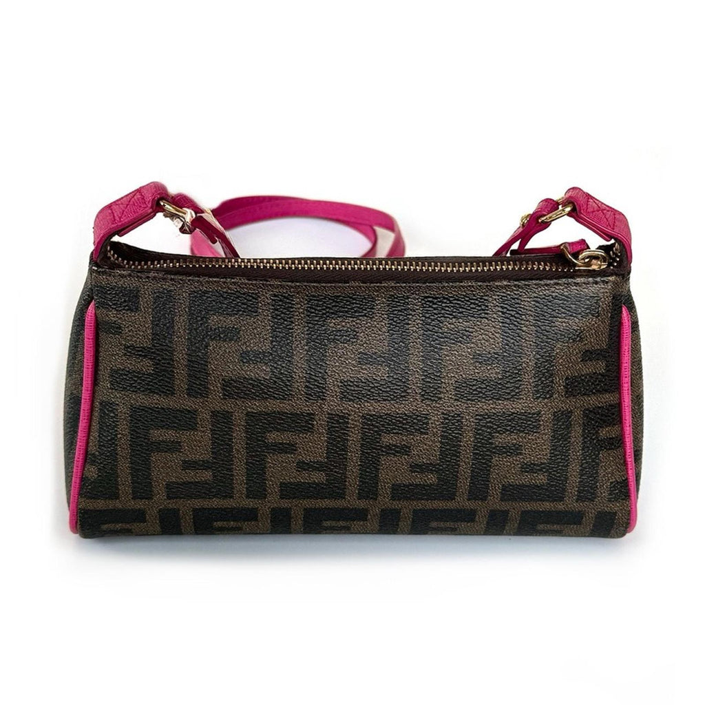 Fendi Black and Pink Leather Crossbody Bag