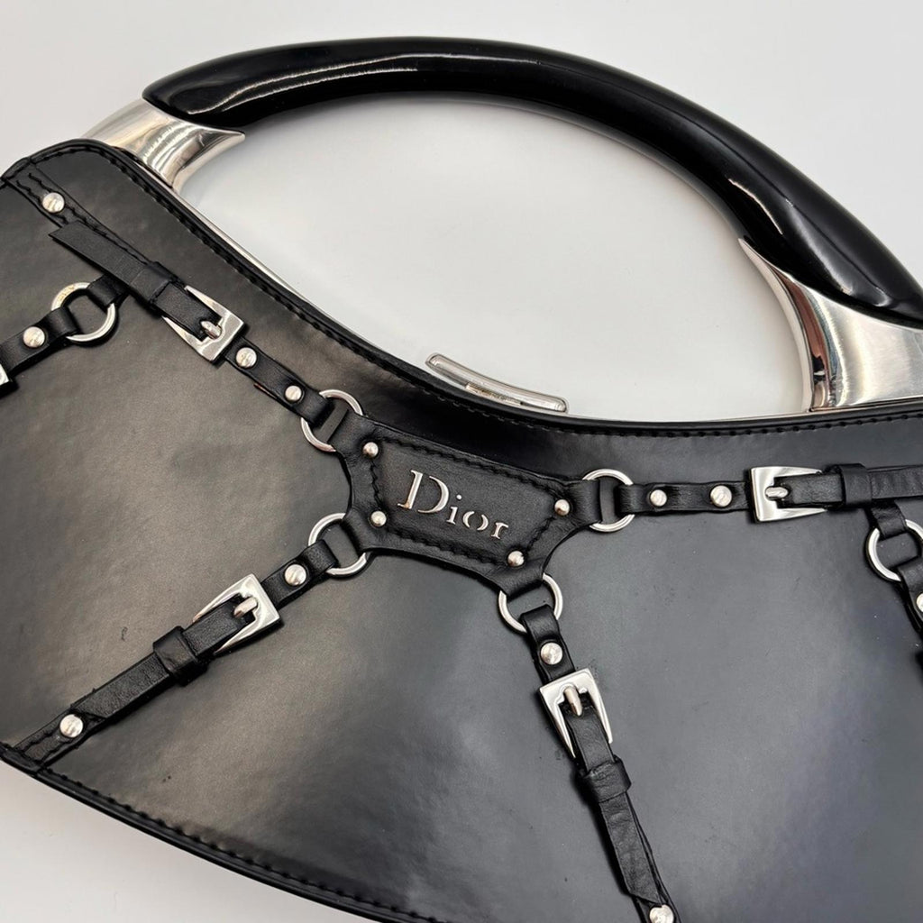 Christian Dior Black Bondage Handbag By John Galliano 2000