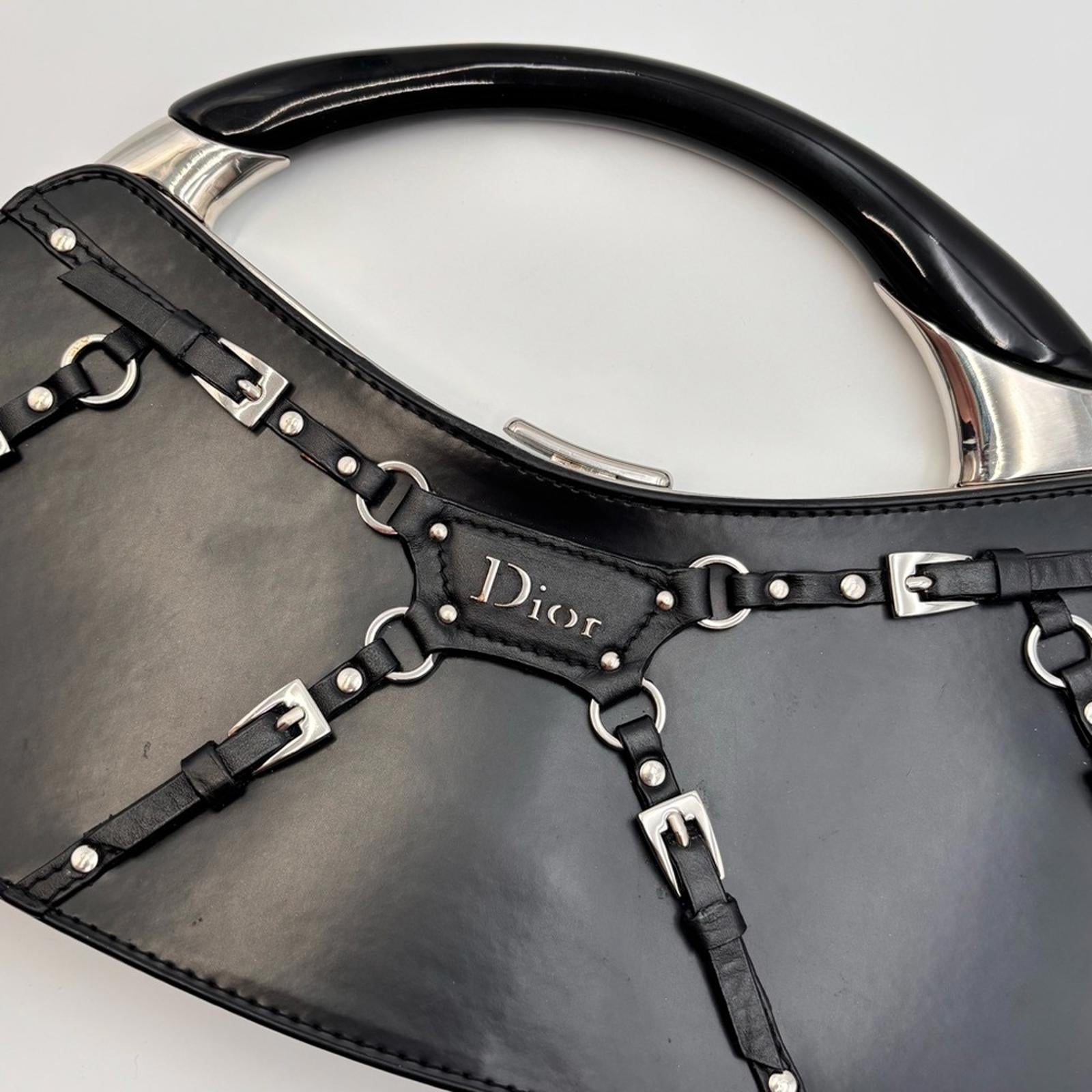 Christian Dior Black Bondage Handbag By John Galliano 2000