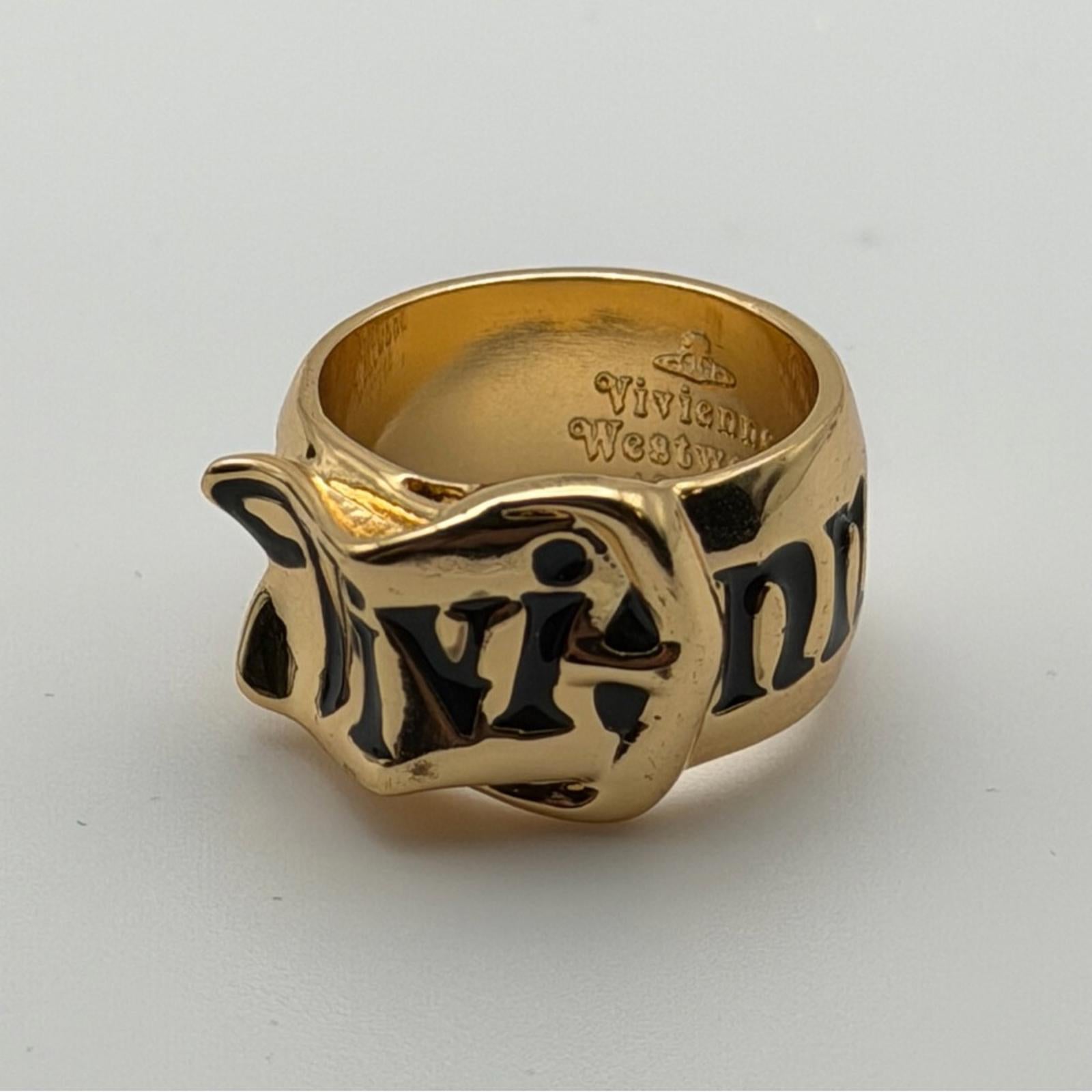 Vivienne Westwood Gold Band with Black Accents