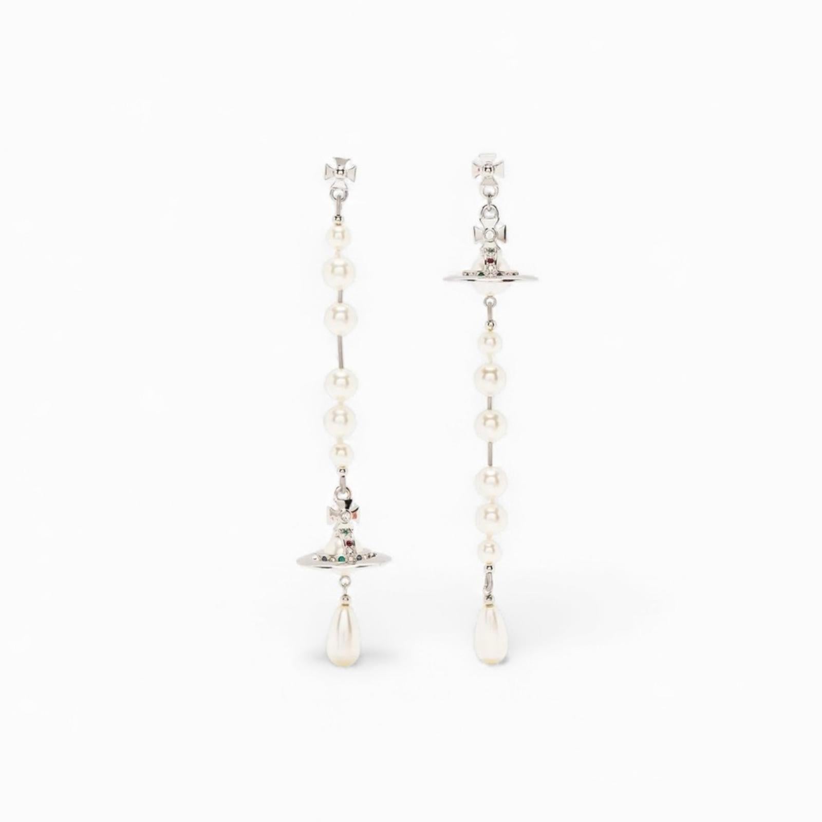Vivienne Westwood Broken Pearl Orb Drop Earrings