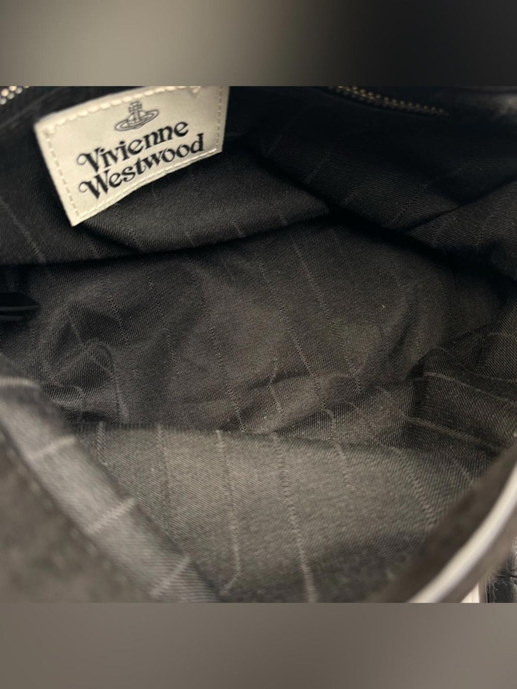 Vivienne Westwood Orb Shoulder Bag Black Surde Leather Strap