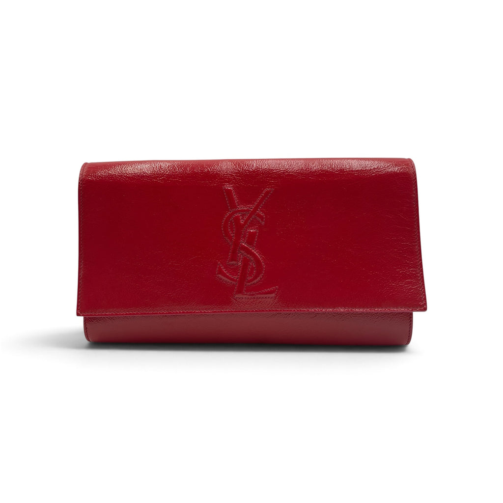 Saint Laurent Lipstick Fuchsia Calfskin Monogram Large Belle de Jour Clutch
