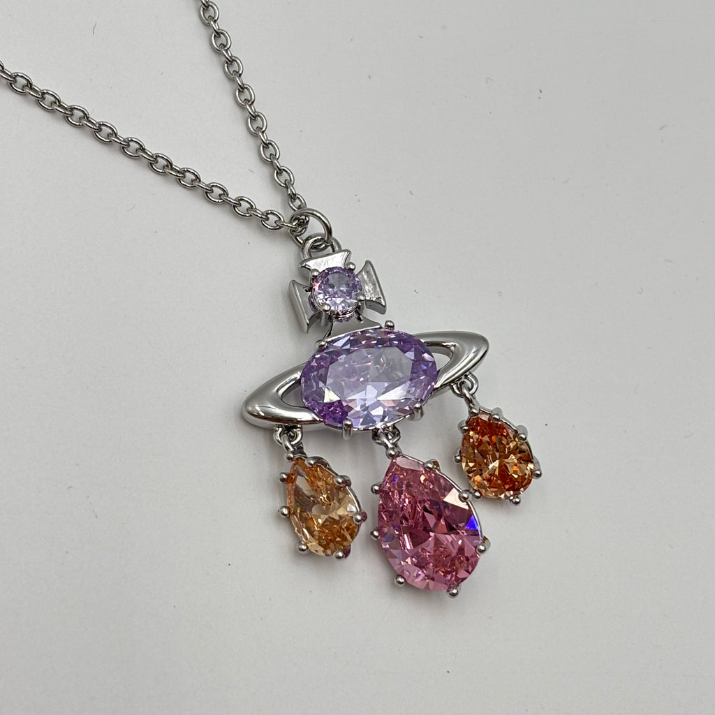 Vivienne Westwood Augusta Crystal Orb Pendant Necklace – Silver / Multicolor