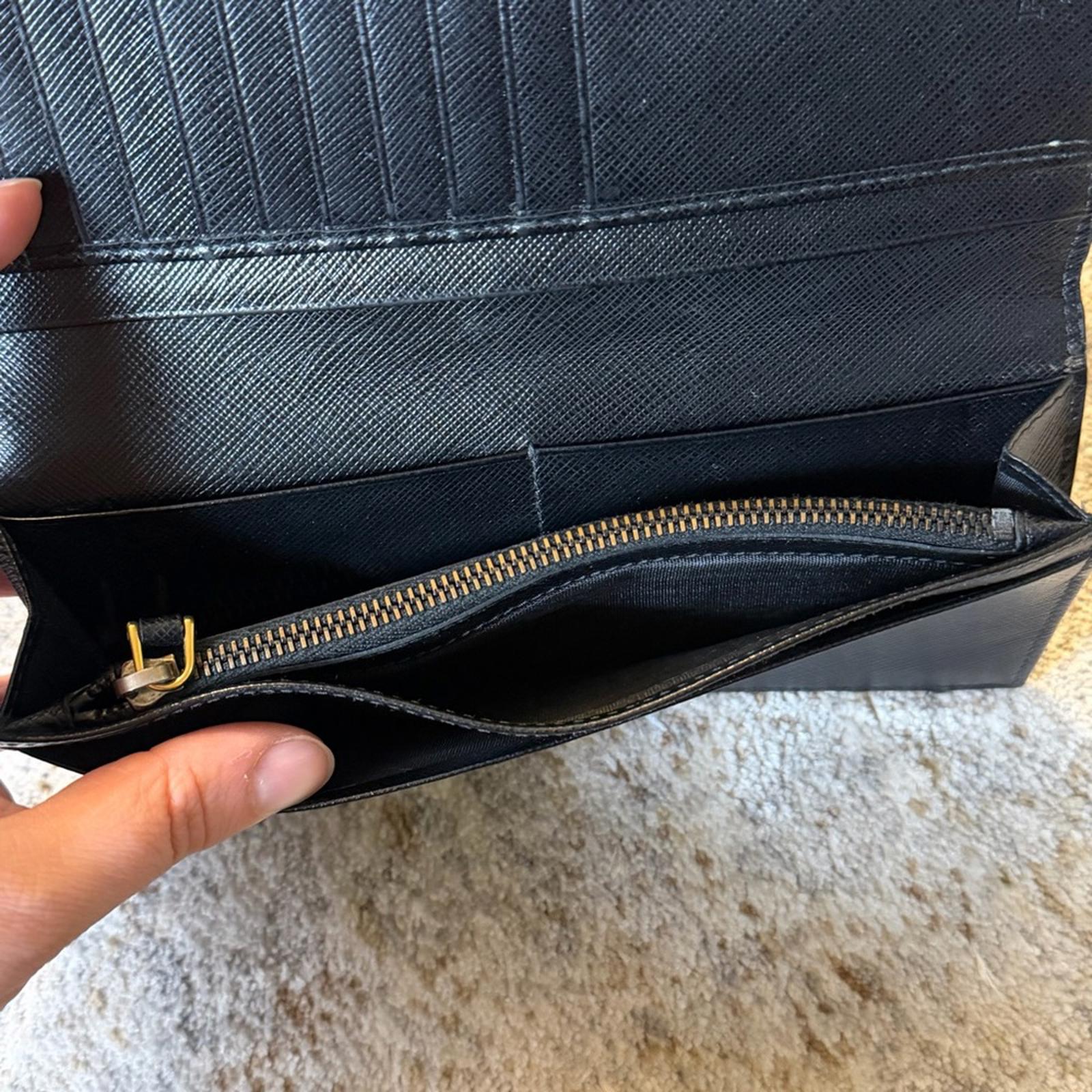PRADA BLACK SAFFIANO LEATHER LONG WALLET