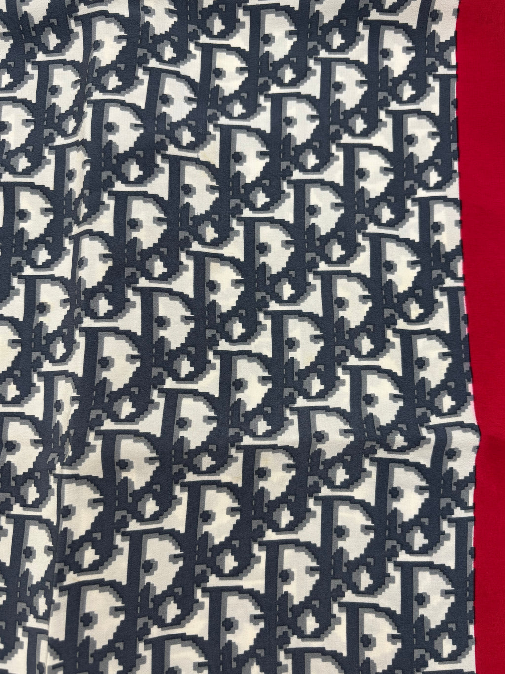 Christian Dior Oblique Monogram Silk Scarf – Navy, Ivory & Red