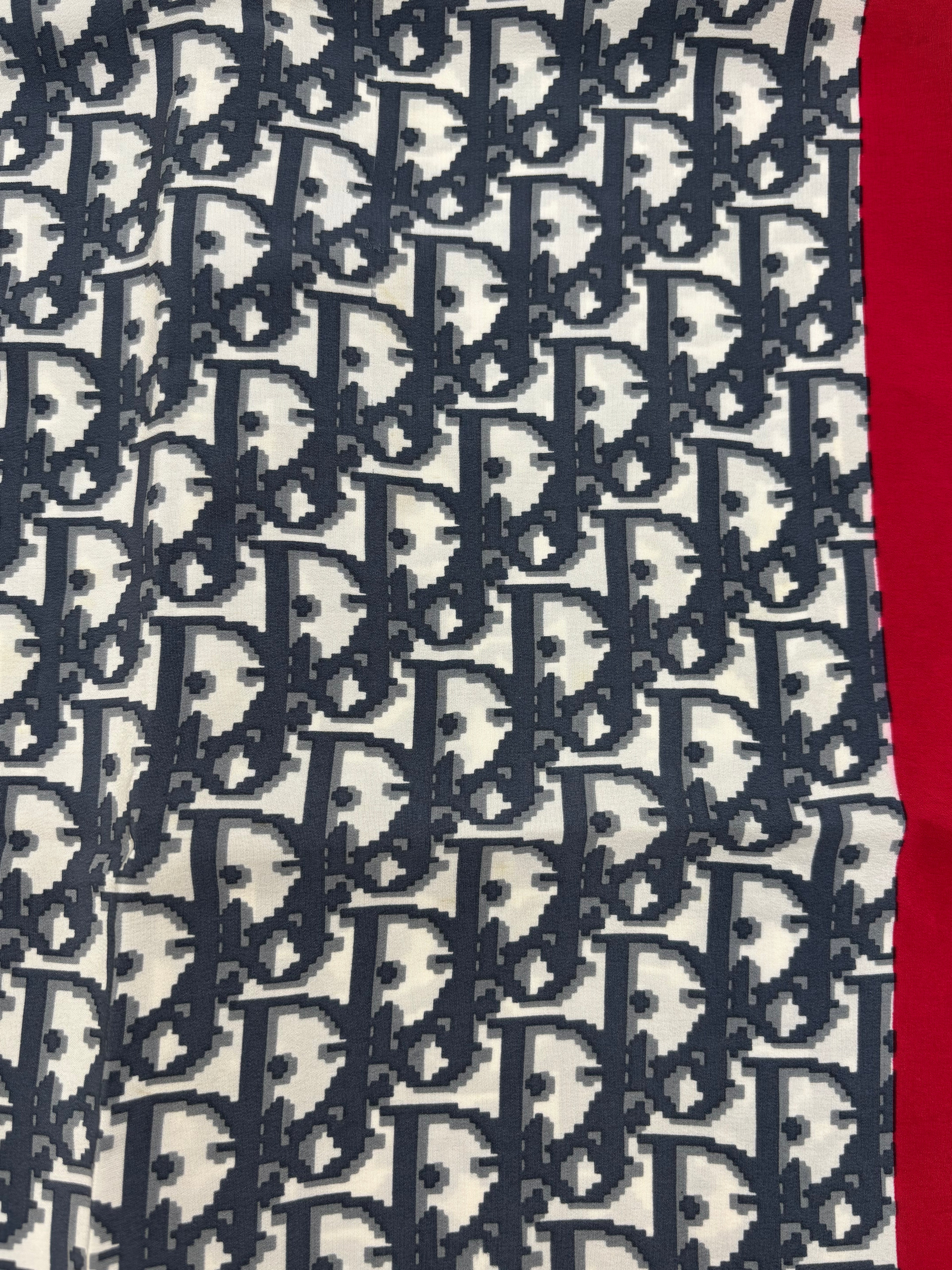 Christian Dior Oblique Monogram Silk Scarf – Navy, Ivory & Red