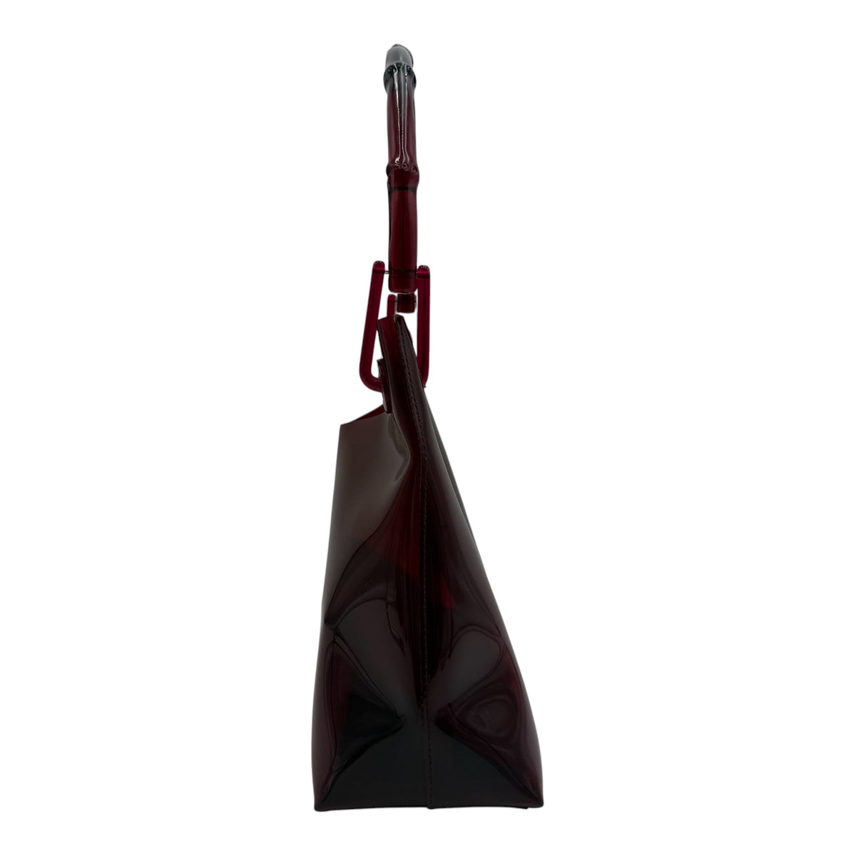 Gucci Vintage Burgundy Jelly Bamboo Handle Shoulder Bag, 2000s