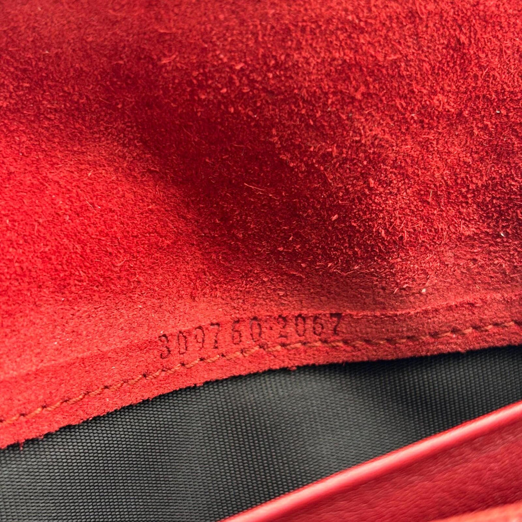 Gucci Red Micro Guccissima Patent Leather Continental Wallet