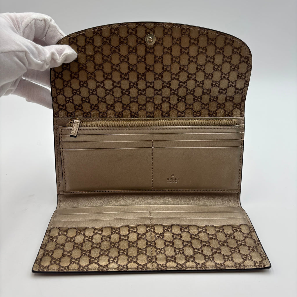 Gucci Microguccissima Continental Wallet Metallic Gold 2010